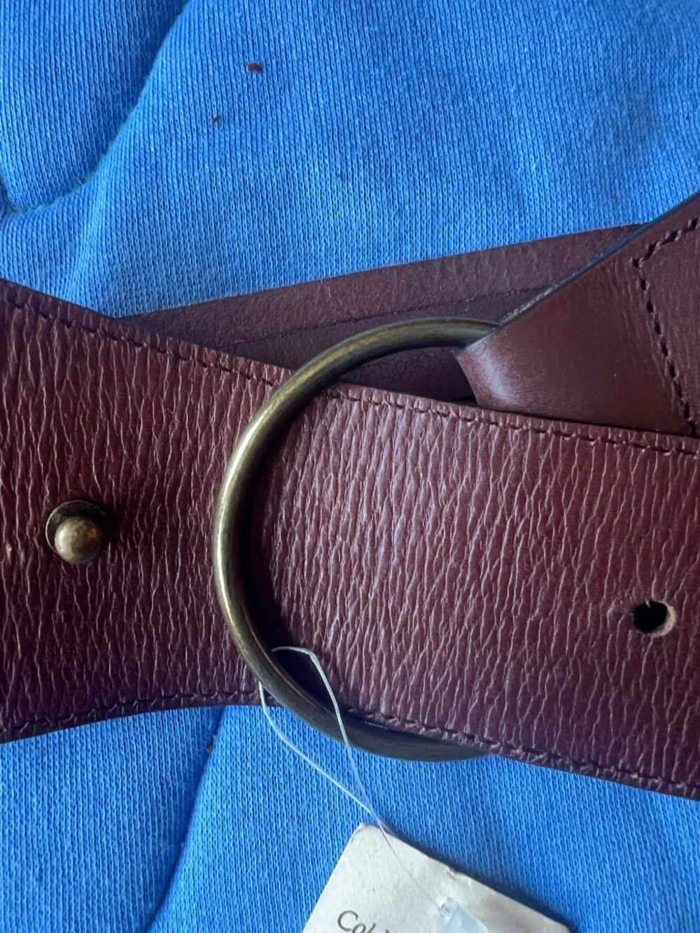Coldwater Creek Nailhead Hipslung Leather Belt